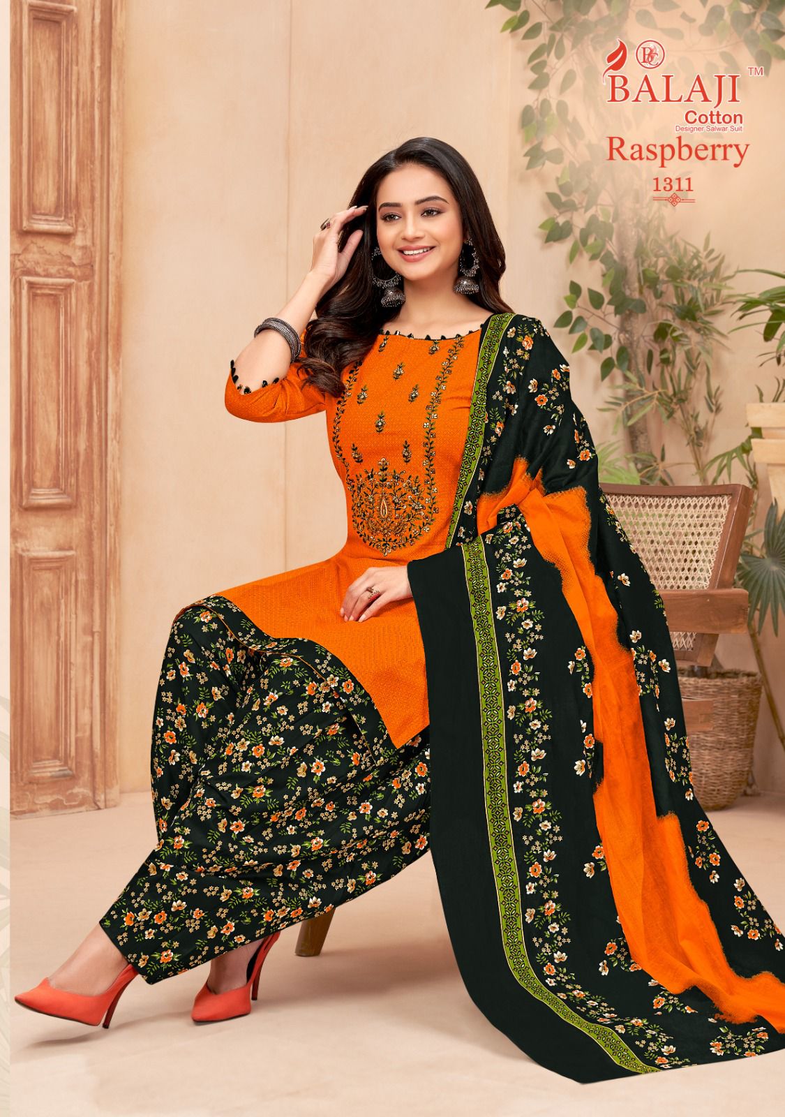 Balaji Raspberry Vol 13 Embroidery Cotton Dress Material
